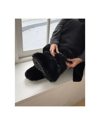 Bear Fur Mid-calf Boots