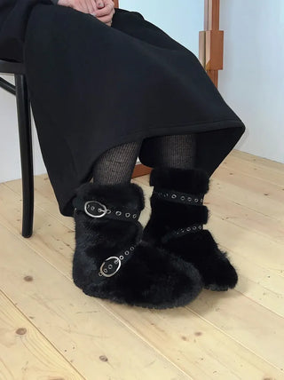 Bear Fur Mid-calf Boots