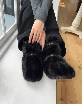 Bear Fur Mid-calf Boots