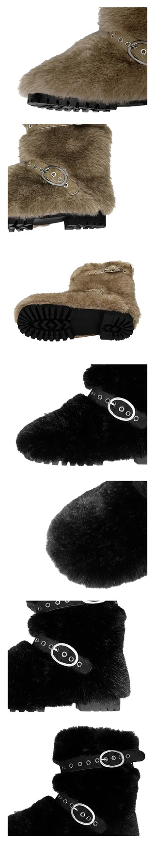Bear Fur Mid-calf Boots