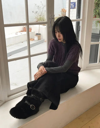 Bear Fur Mid-calf Boots