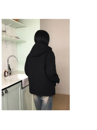 Furmue Wool Hooded Half Coat
