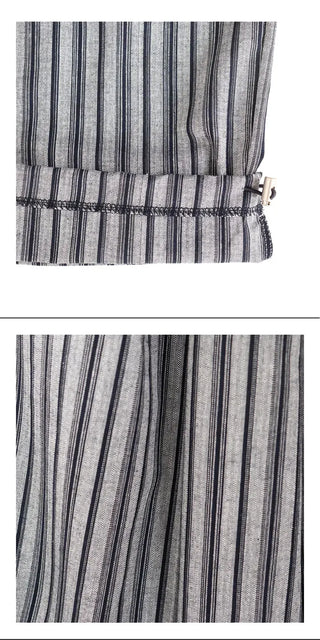Striped String Banding Wide Pants
