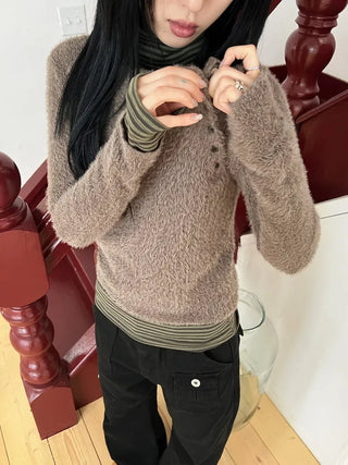 Mohair Knit Long Sleeve