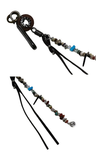Beaded leather keyring