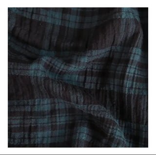 Vintage Check Layered Shirred Sleeveless Blouse