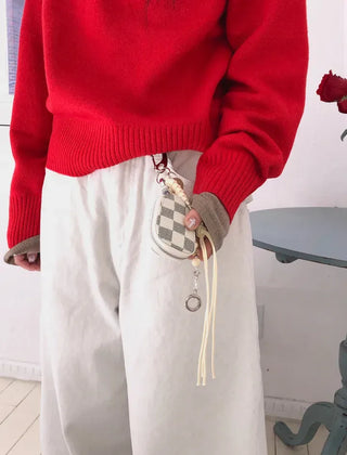 Checker pocket keyring