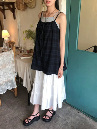 Pleated Punched Embroidery Flare Maxi Long Skirt