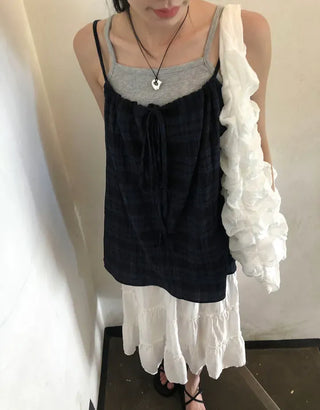 Pleated Punched Embroidery Flare Maxi Long Skirt