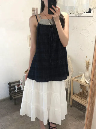 Pleated Punched Embroidery Flare Maxi Long Skirt