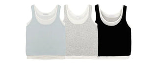 Linen Color Block Layered Knit Sleeveless