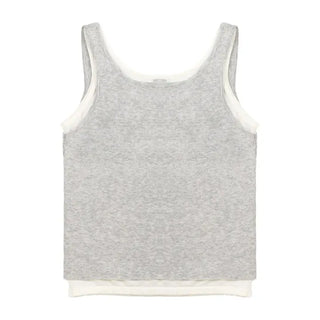 Linen Color Block Layered Knit Sleeveless