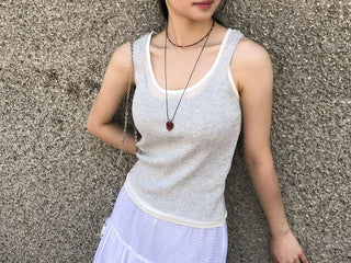 Linen Color Block Layered Knit Sleeveless