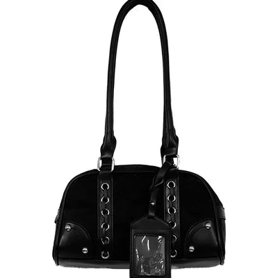 Long handle perforated shoulder bag