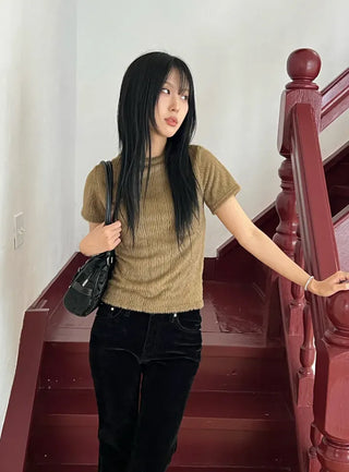 Long handle perforated shoulder bag