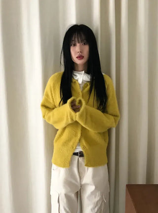 Low Button Hooded Long Sleeve