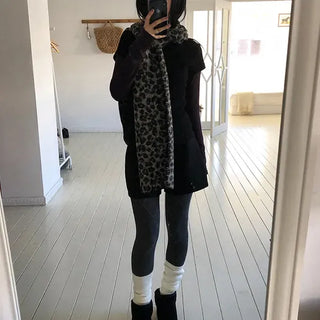 Noir Leopard Scarf