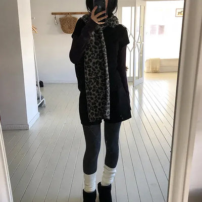 Noir Leopard Scarf