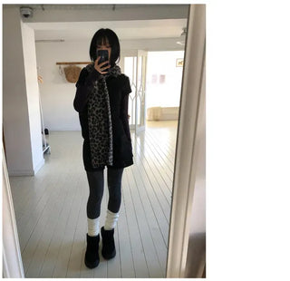Noir Leopard Scarf