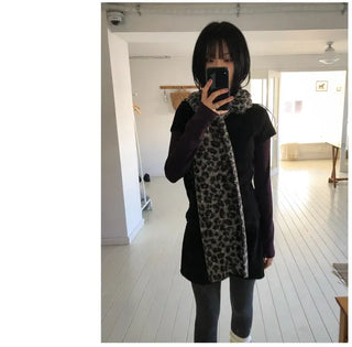 Noir Leopard Scarf
