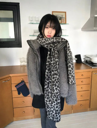 Noir Leopard Scarf