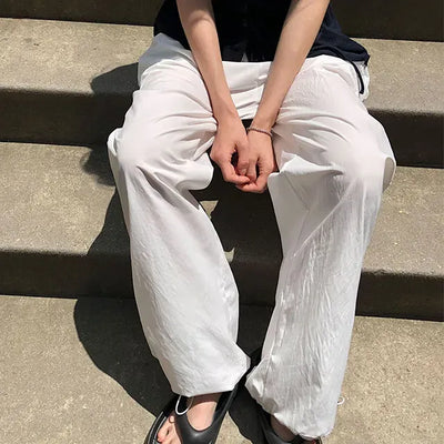Air Cool String Banding Wide Pants