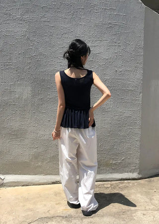 Air Cool String Banding Wide Pants