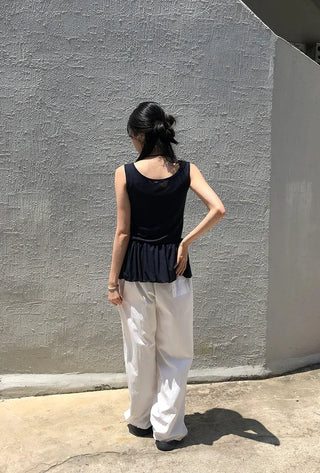 Air Cool String Banding Wide Pants