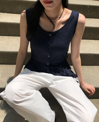 Air Cool String Banding Wide Pants
