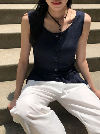 Air Cool String Banding Wide Pants