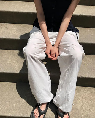 Air Cool String Banding Wide Pants