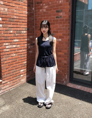 Air Cool String Banding Wide Pants