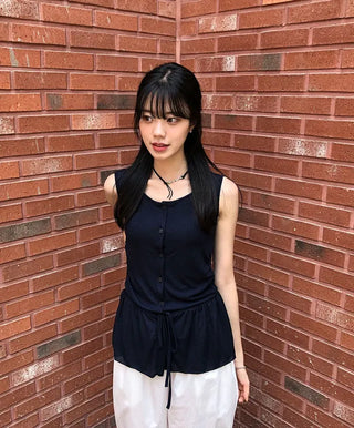 Air Cool String Banding Wide Pants