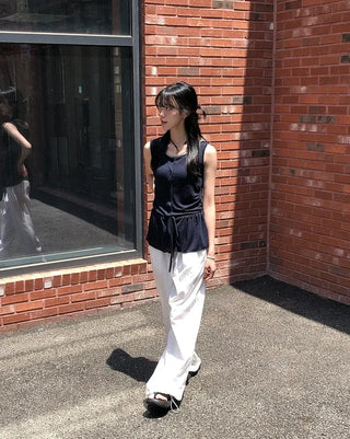 Air Cool String Banding Wide Pants