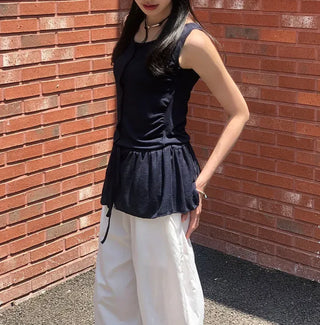 Air Cool String Banding Wide Pants