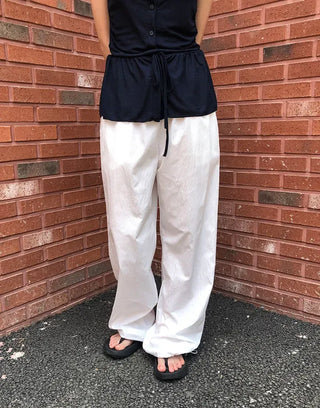 Air Cool String Banding Wide Pants