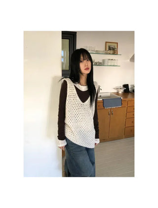 Dipping V-neck Long Sleeve