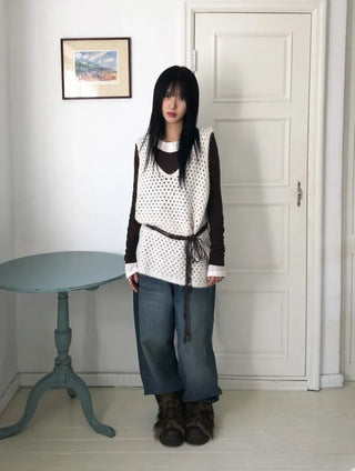 Dipping V-neck Long Sleeve