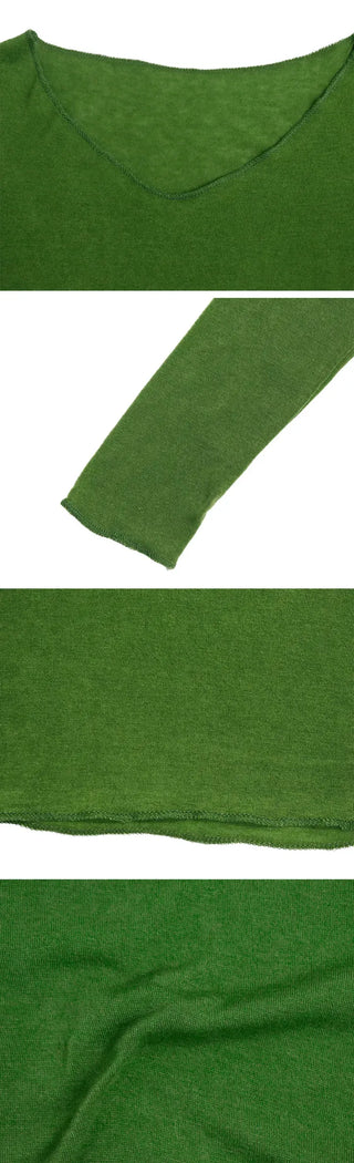 Dipping V-neck Long Sleeve