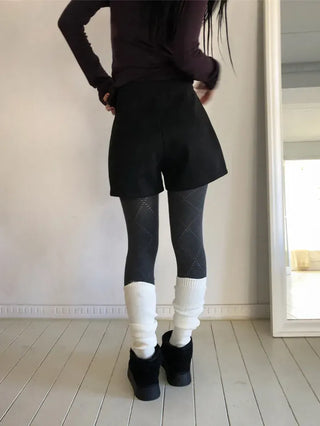 Diamond Punching Knit Tights