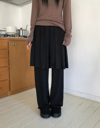 School Brushed Pleated Pants