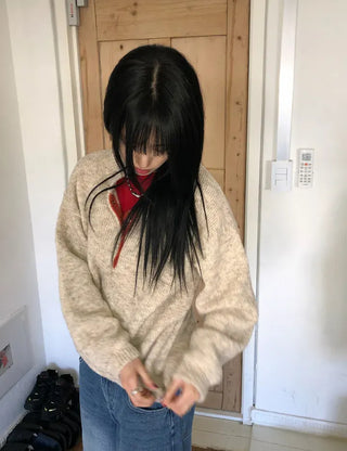 Faber Contrast Button Knit
