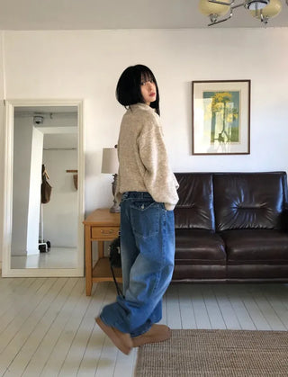 Faber Contrast Button Knit