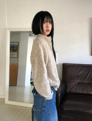 Faber Contrast Button Knit