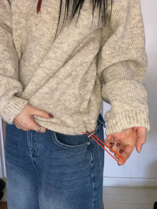Faber Contrast Button Knit