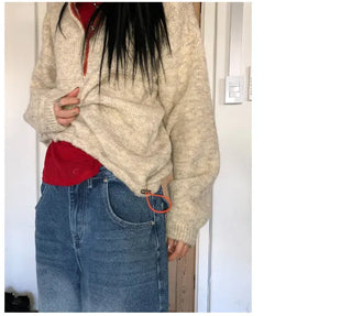 Faber Contrast Button Knit