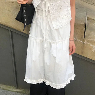Frilled Tiered Layered Midi Skirt