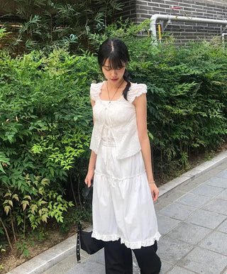 Frilled Tiered Layered Midi Skirt