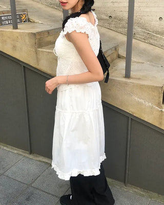 Frilled Tiered Layered Midi Skirt