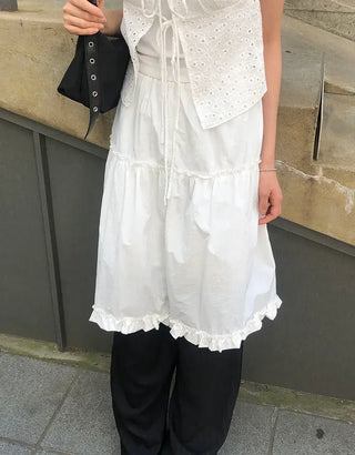 Frilled Tiered Layered Midi Skirt